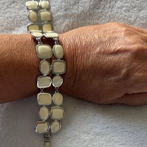 Lia Sophia Silver and Cream Bracelet